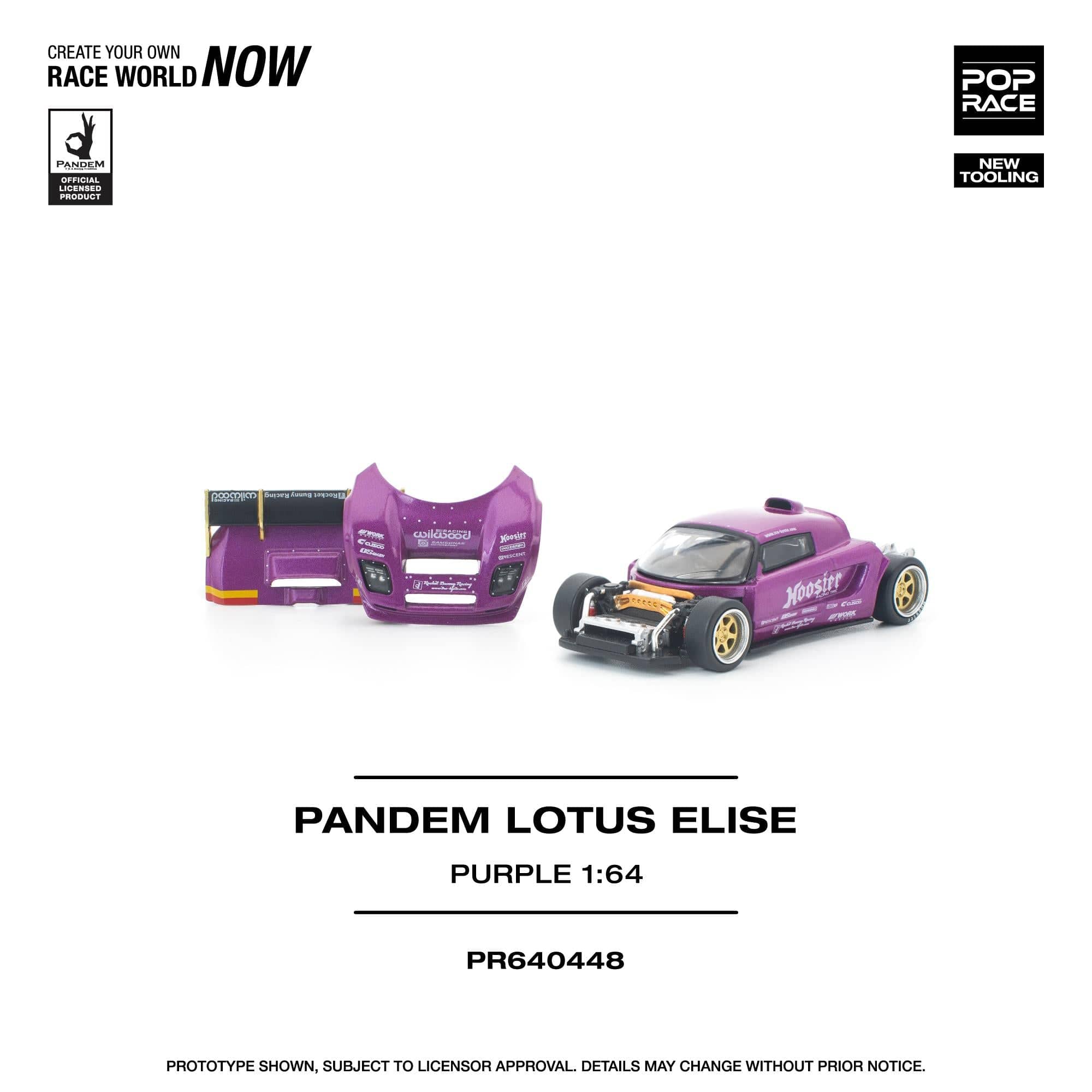 PRE-ORDER) Pandem Lotus Elise Purple Pop Race 1/64 – Hanz Driven