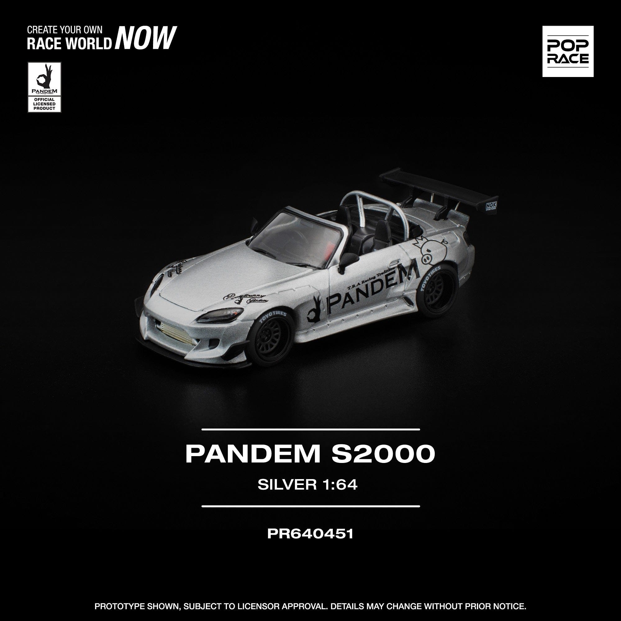 Pre-Order) PANDEM x Honda S2000 Silver PopRace 1/64 – Hanz Driven
