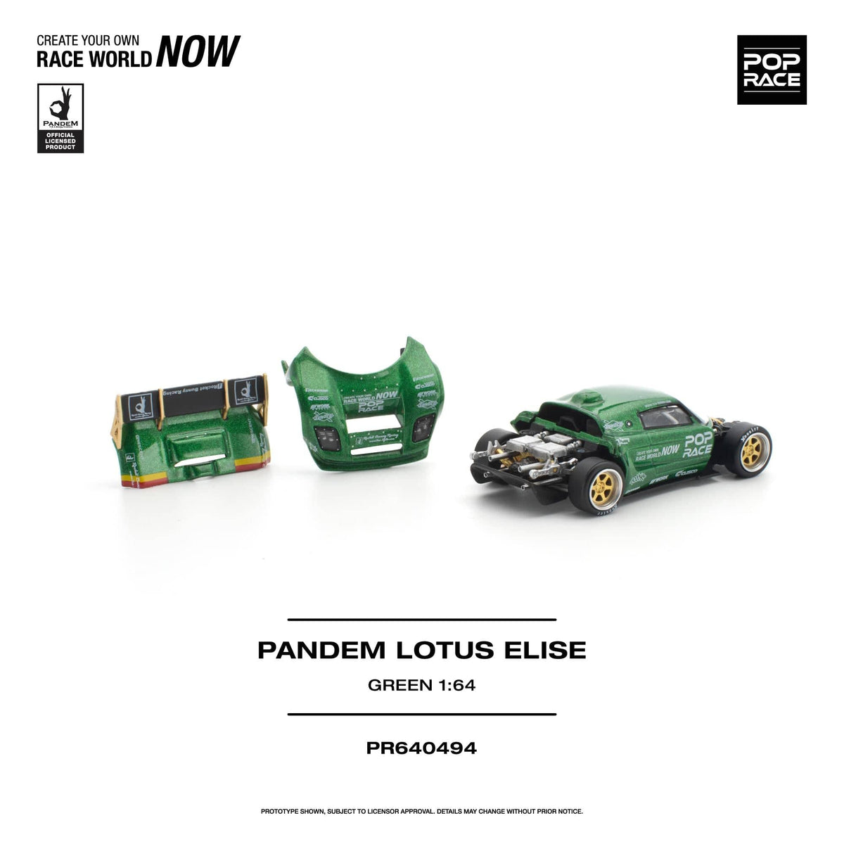 (PRE-ORDER) Lotus Pandem Elise Green Pop Race 1/64 PR640494