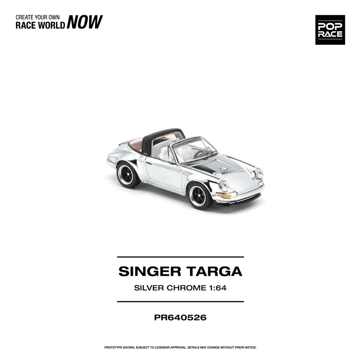 (PRE-ORDER) Porsche Singer Targa Silver Chrome Pop Race 1/64