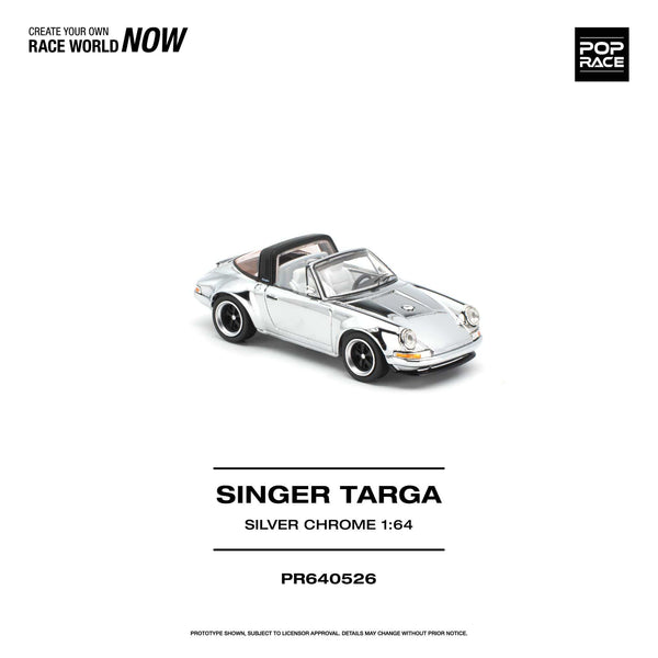 (PRE-ORDER) Porsche Singer Targa Silver Chrome Pop Race 1/64 PR640526