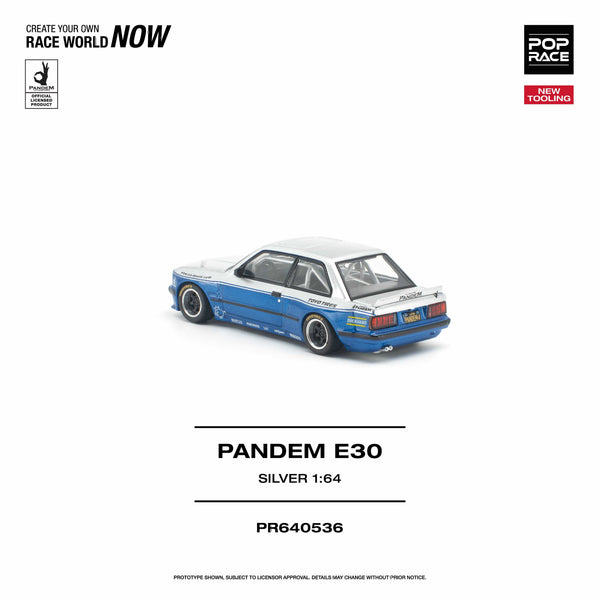 (PRE-ORDER) BMW Pandem E30 Silver Pop Race 1/64 PR640536