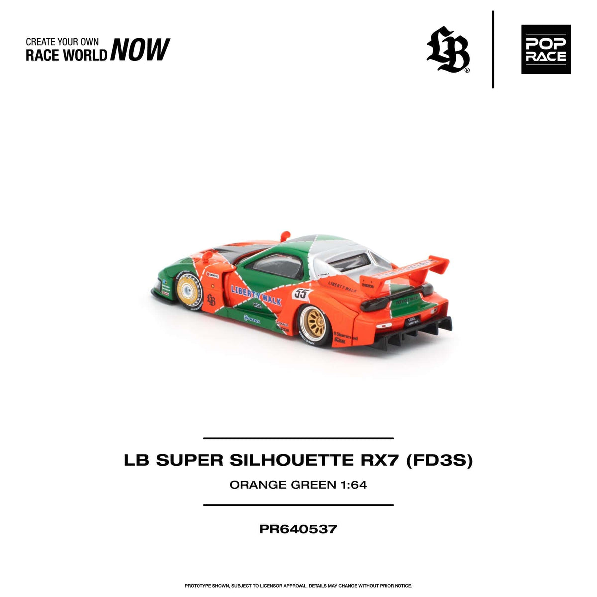 (PRE-ORDER) Mazda LB Super Silhouette RX-7 FD3S Pop Race 1/64 PR640537