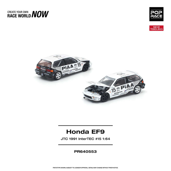 (PRE-ORDER) Honda Civic EF9 No. 15 JTC 1991 InterTEC Pop Race 1/64 PR640553