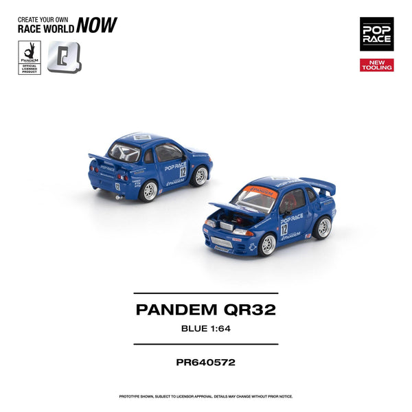 (PRE-ORDER) Nissan Pandem QR32 Blue Pop Race 1/64 PR640572