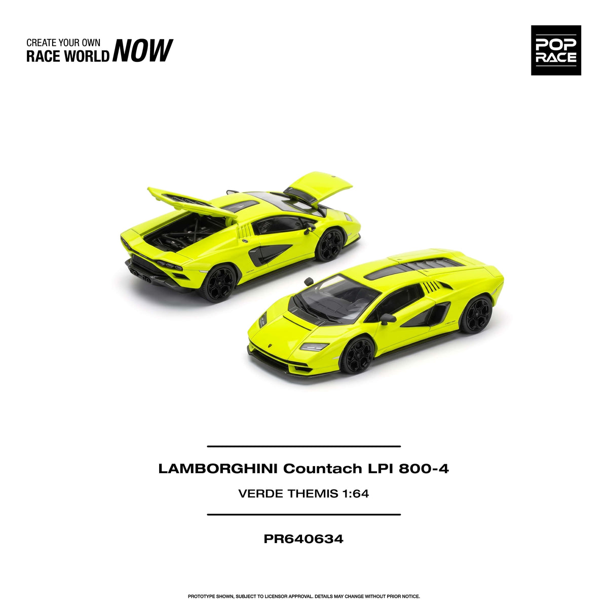 (PRE-ORDER) Lamborghini Countach LPI 800-4 Verde Themis Pop Race 1/64