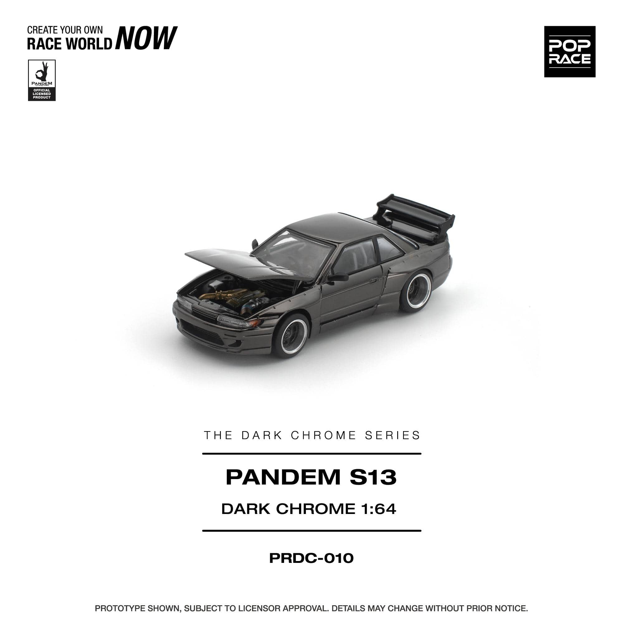 HIRAMEsan Pre-Order) Nissan Silvia S13 Pandem Dark Chrome Pop Race 1/64
