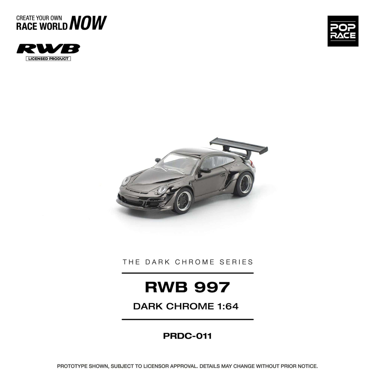 Porsche 911 997 RWB Dark Chrome Pop Race 1/64