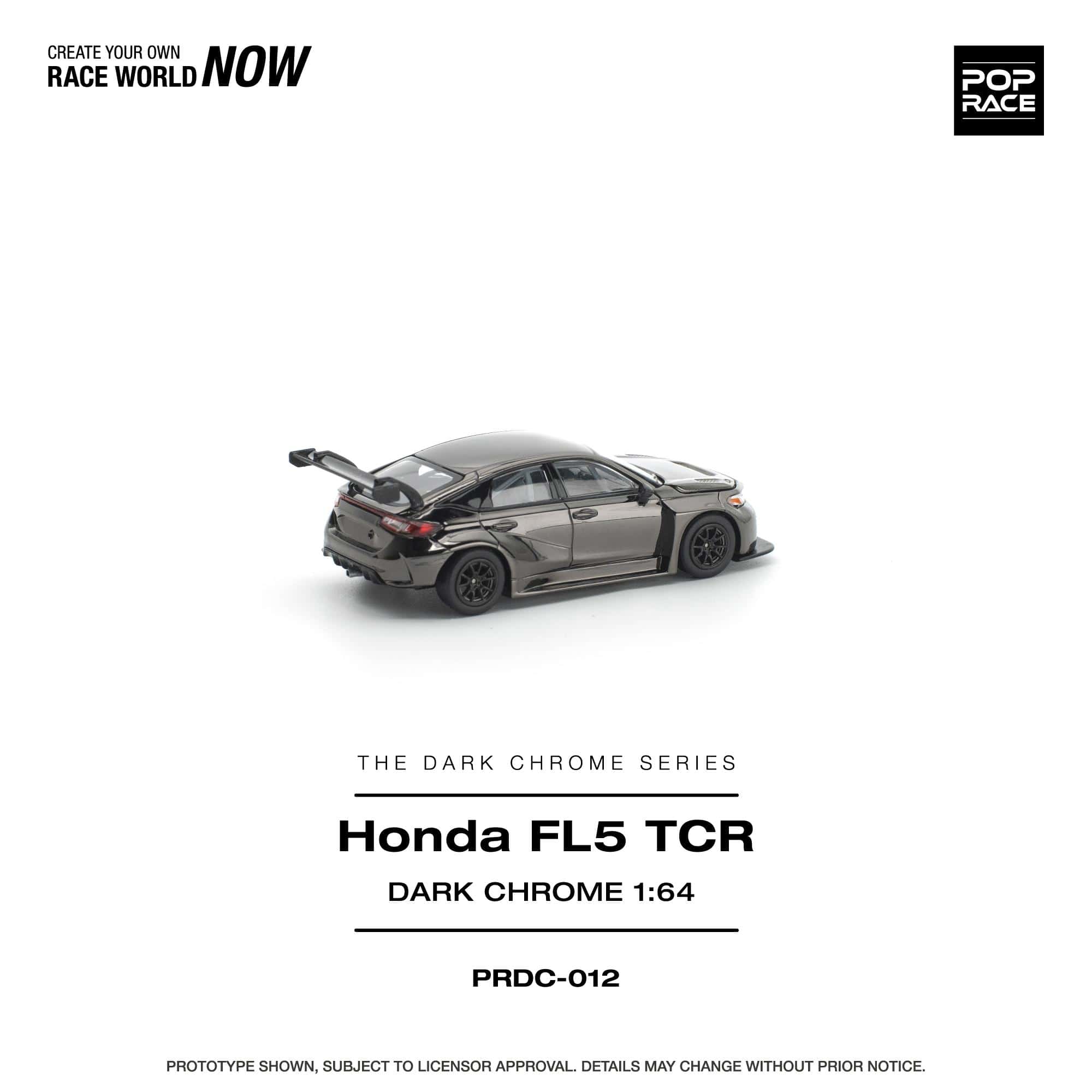 PRE-ORDER) Honda Civic FL5 Dark Chrome Pop Race 1/64 – Hanz Driven