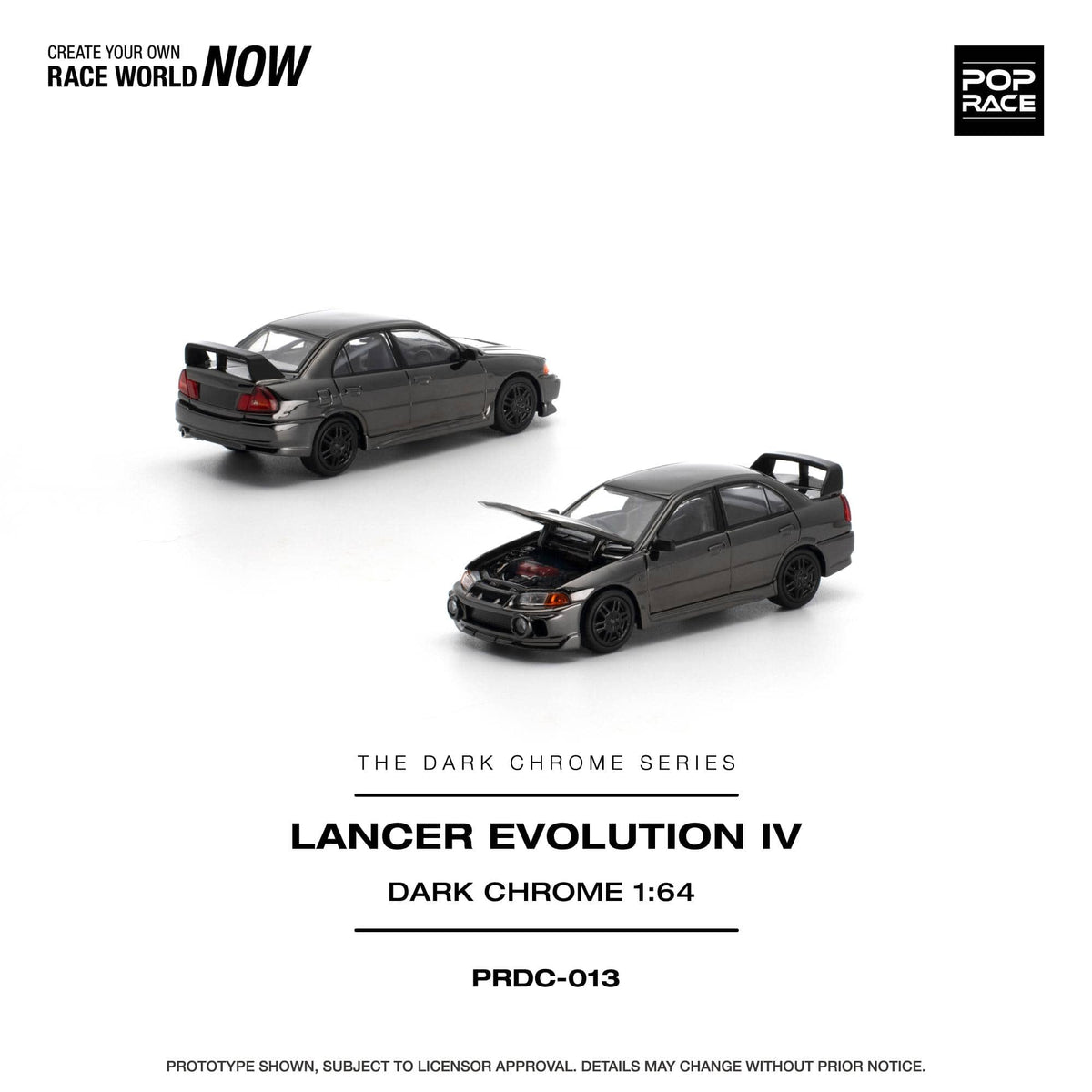 (PRE-ORDER) Mitsubishi Lancer Evolution IV Dark Chrome Pop Race 1/64 PRDC013