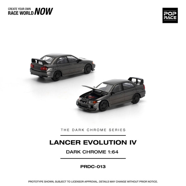 (PRE-ORDER) Mitsubishi Lancer Evolution IV Dark Chrome Pop Race 1/64 PRDC013