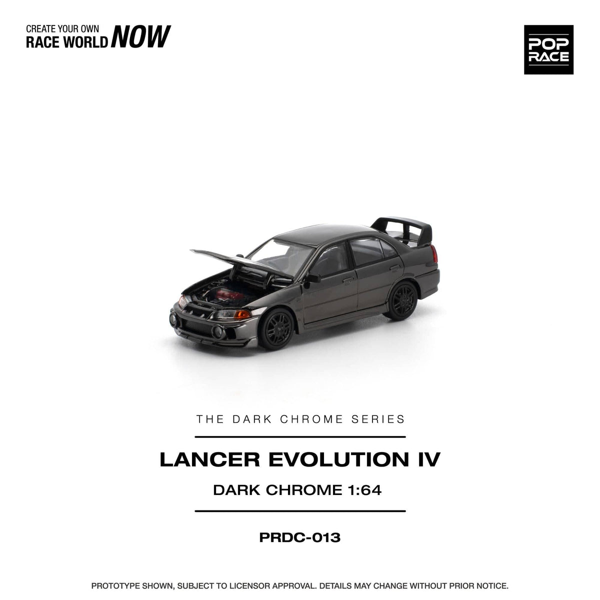 (PRE-ORDER) Mitsubishi Lancer Evolution IV Dark Chrome Pop Race 1/64 PRDC013