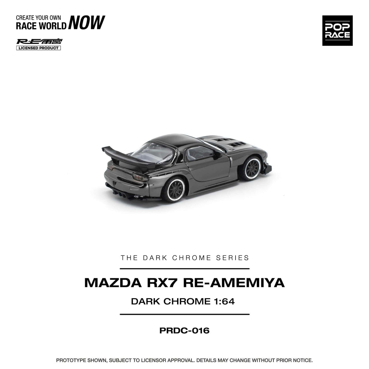 (PRE-ORDER) Mazda RX-7 RE-Amemiya Dark Chrome Pop Race 1/64 PRDC016