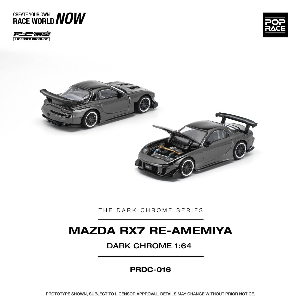 (PRE-ORDER) Mazda RX-7 RE-Amemiya Dark Chrome Pop Race 1/64 PRDC016