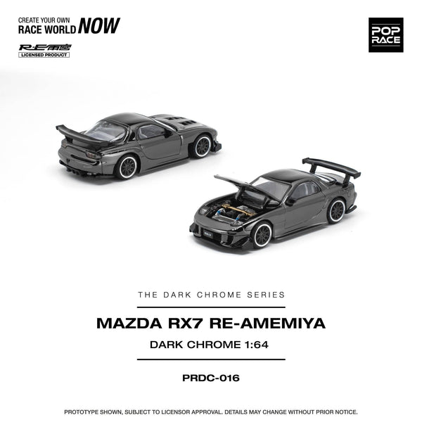 (PRE-ORDER) Mazda RX-7 RE-Amemiya Dark Chrome Pop Race 1/64 PRDC016