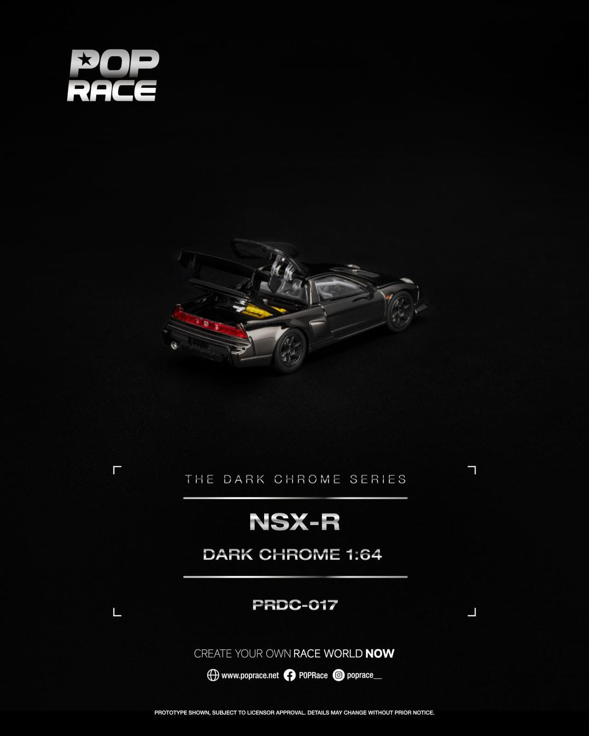 (PRE-ORDER) Honda NSX-R Dark Chrome Pop Race 1/64