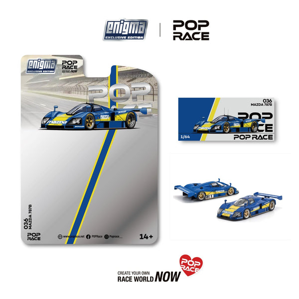 Mazda 787B Blue Yellow Enigma Exclusive Edition 1/64 Pop Race