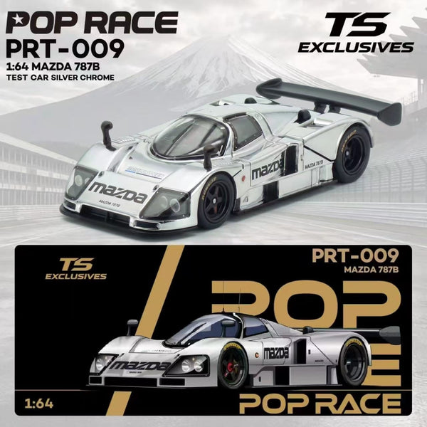 (PRE-ORDER) Mazda 787B Test Car Silver Chrome Exclusive Blister Pack Pop Race 1/64 PRT009