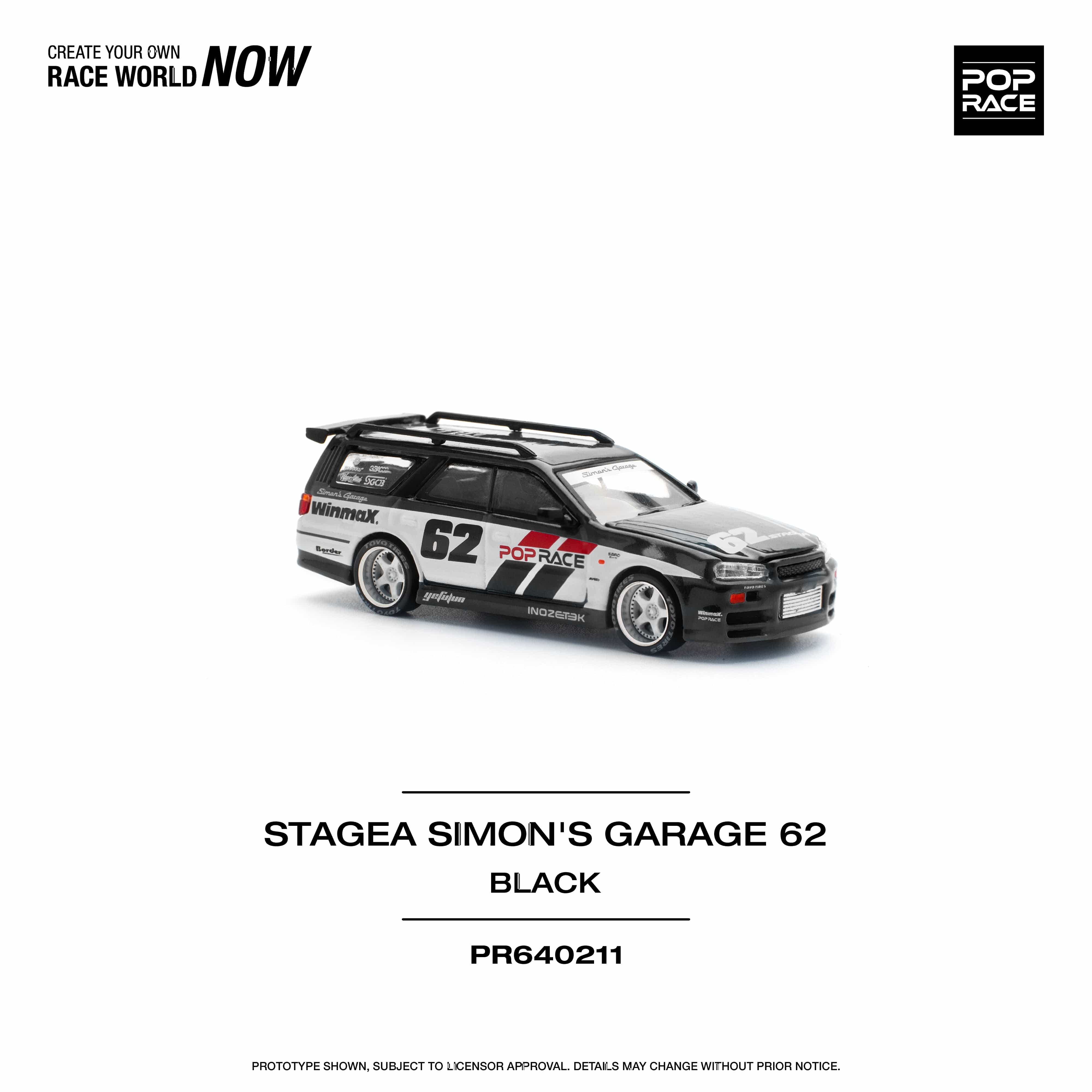 R34 Stagea Simon's Garage 62 Black Nissan Skyline Pop Race – Hanz