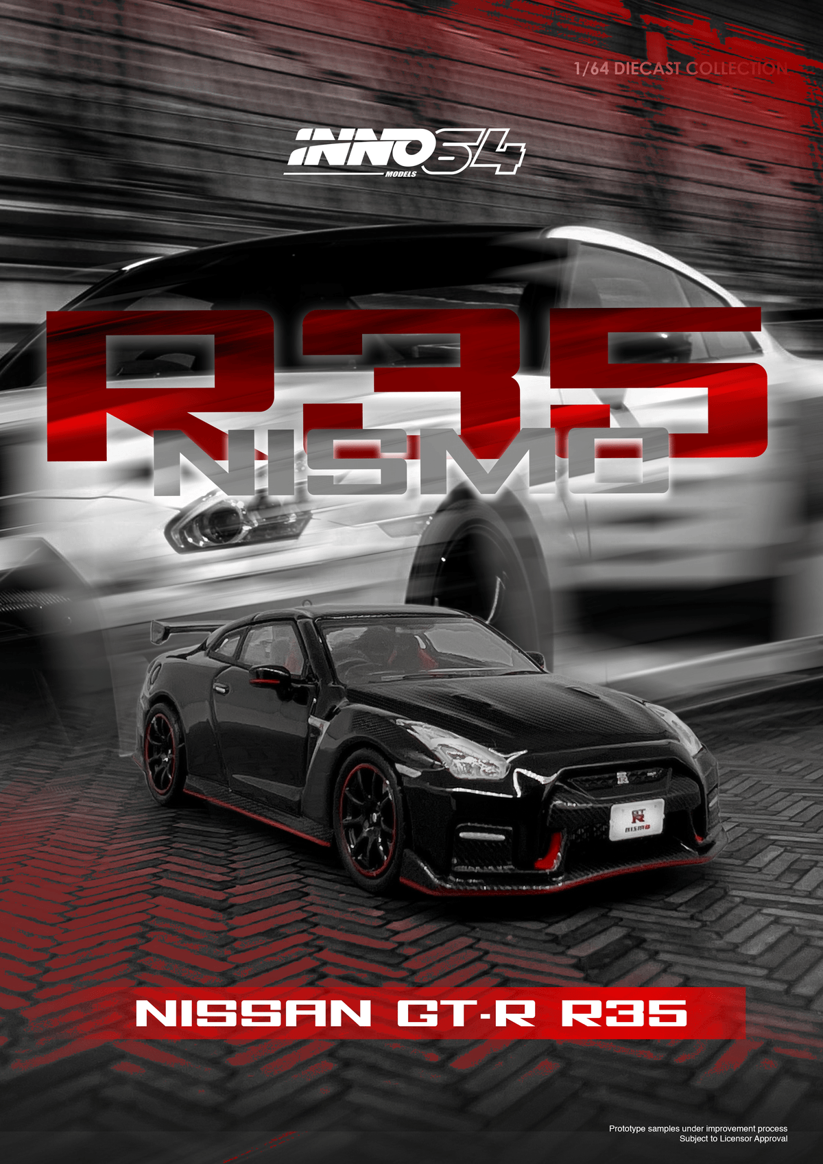  Nissan GT-R R-35 Nismo Black Inno64 1/64 scale