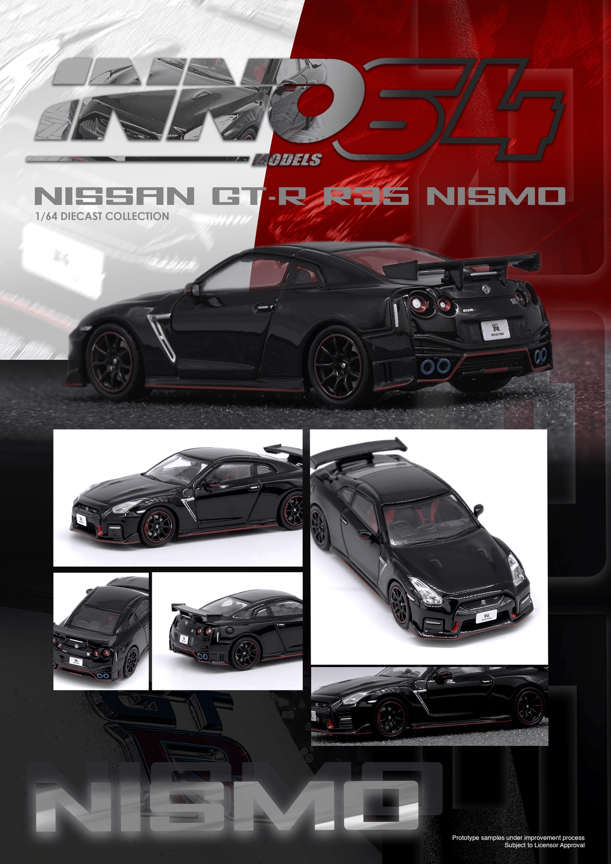  Nissan GT-R R-35 Nismo Black Inno64 1/64 scale