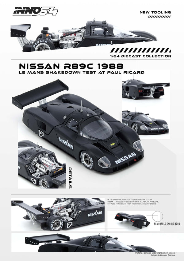 Nissan R89C Le Mans Shakedown Test at Paul Ricard 1988 Inno64 /164 scale IN64-R89C-LMT1988