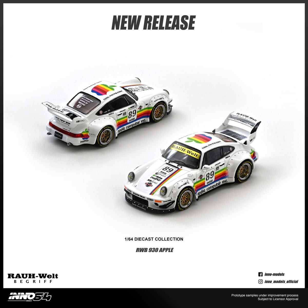 Porsche RWB 930 #89 Apple Livery Inno64  1/64 scale