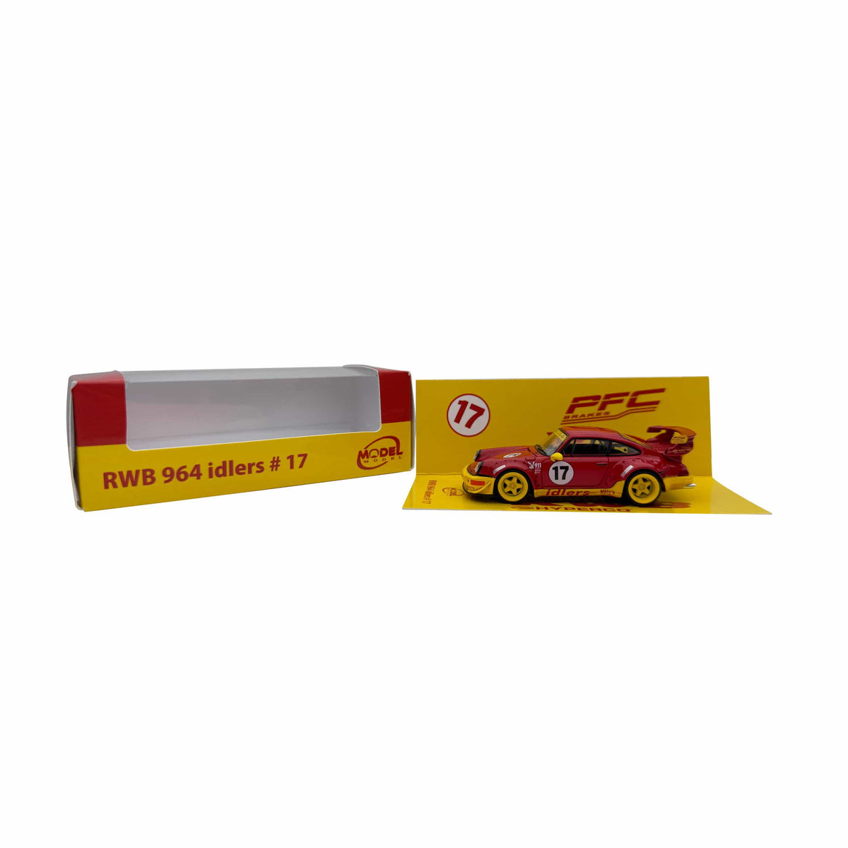 Porsche 911 RWB 964 #17 Idlers Club Red with Yellow Accents ModelModel 1/64 MM64-RWB964-003