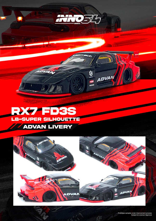 Mazda RX7 FD3S LB Super Silhouette Advan Inno64 1/64 scale IN64-LBWK-RX7-05