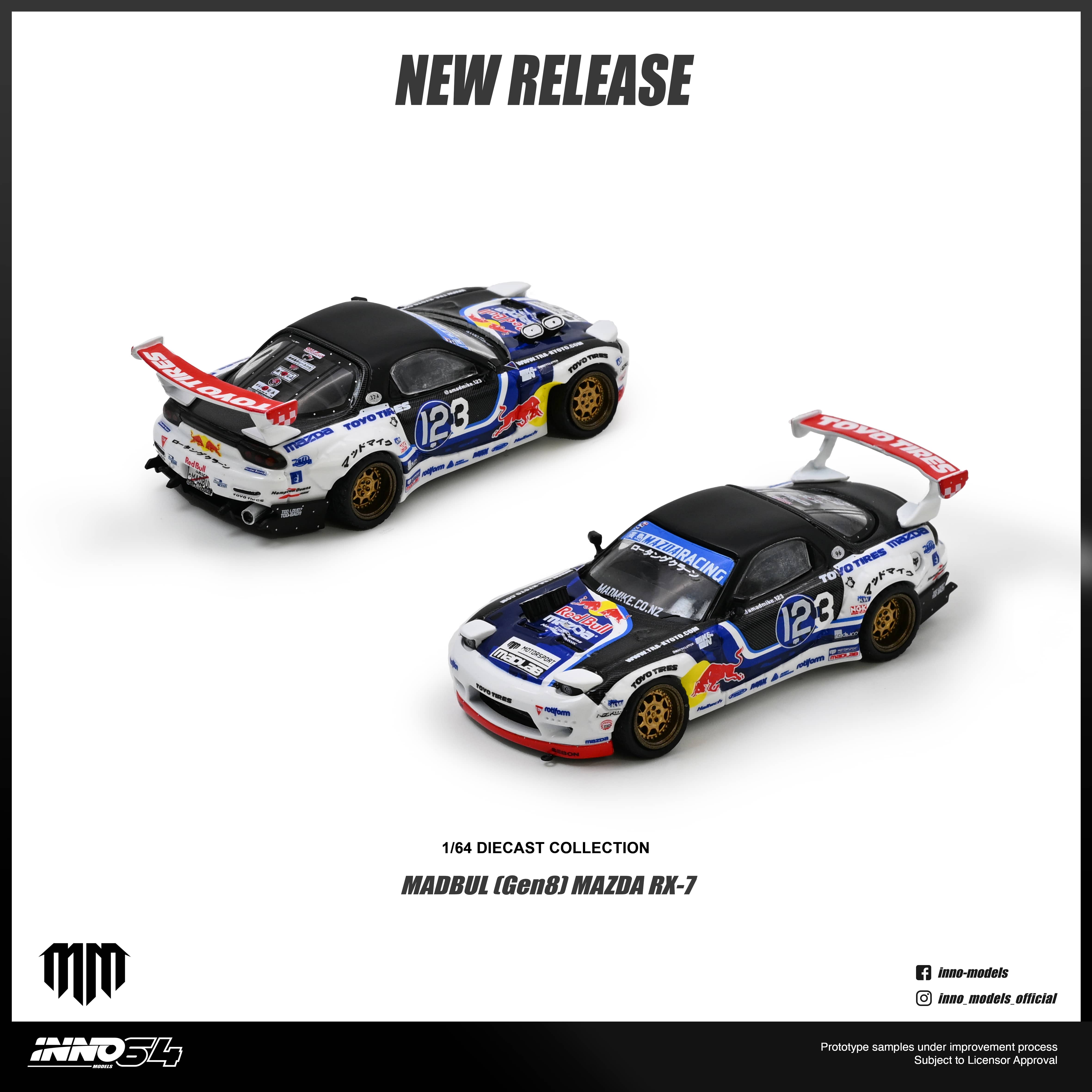 PRE-ORDER) Mazda RX7 Mad Mike Madbul Gen8 Inno64 – Hanz Driven