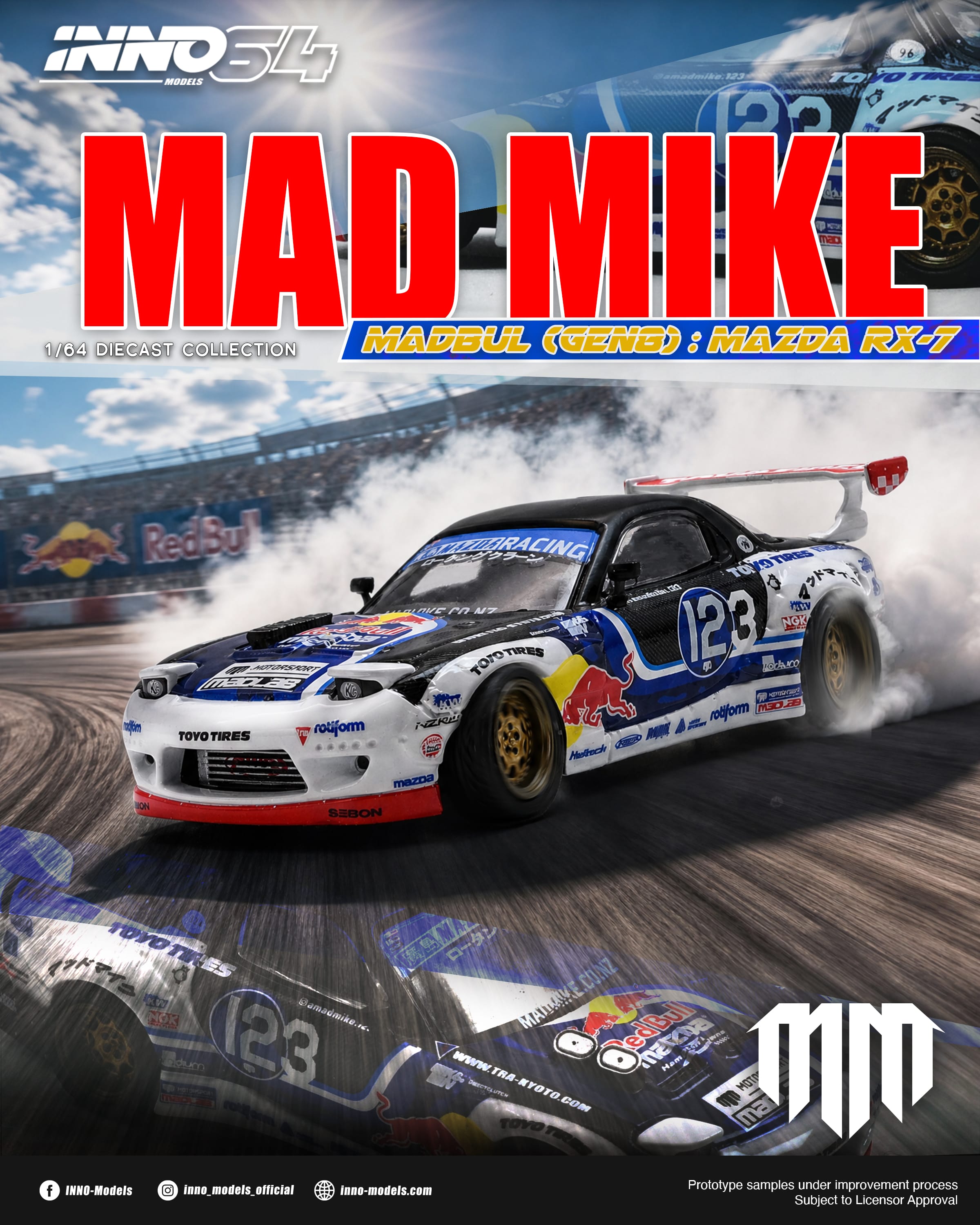 PRE-ORDER) Mazda RX7 Mad Mike Madbul Gen8 Inno64 – Hanz Driven