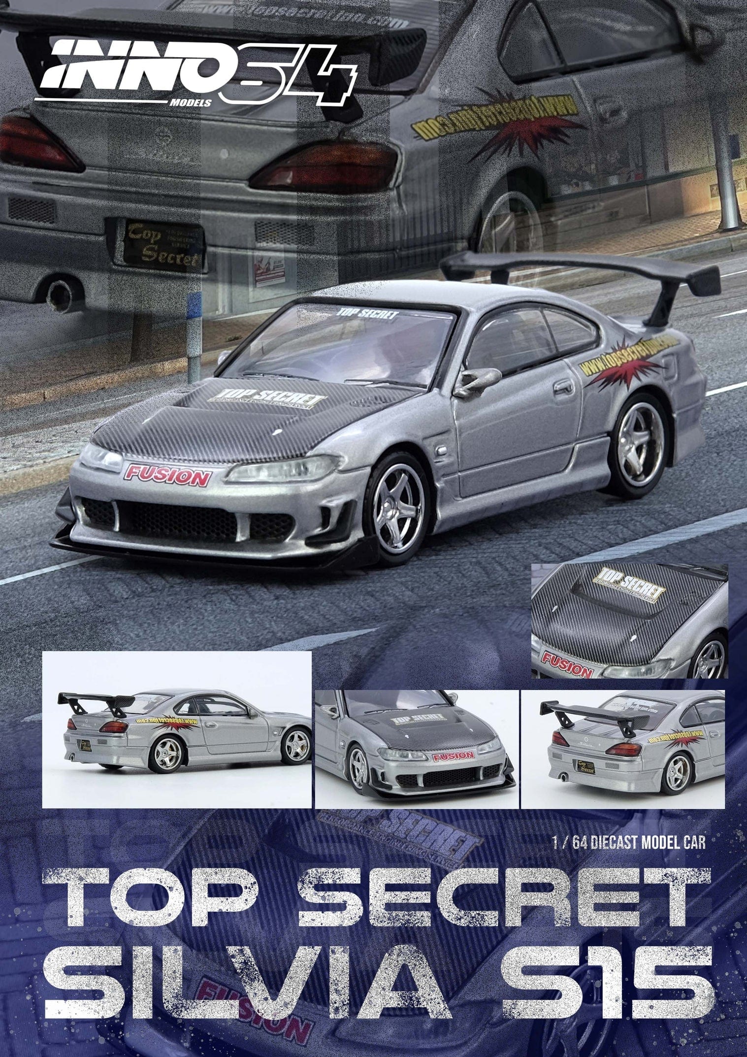 ミニカー TopSecretxInno64-Limited1:64 S15 Silvia pre-order) Nissan Silvia S15 Top Secret Inno64 1/64 scale – Hanz