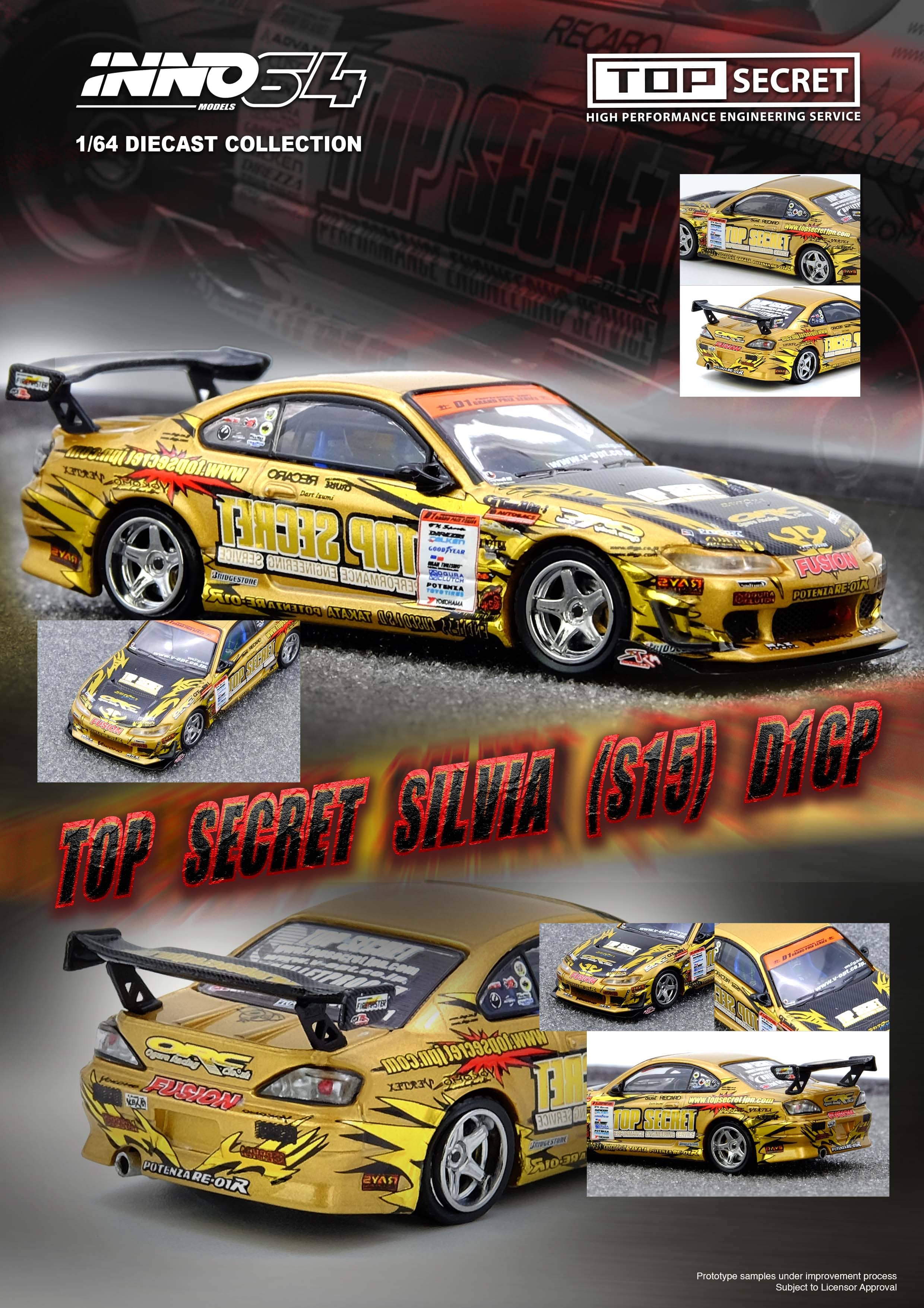 pre-order) Nissan Silvia S15 Gold D1 Grand Prix Series Champion