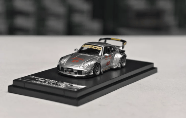 Porsche 911 RWB 993 Silver Low Wing Street Warrior 1/64 SW110