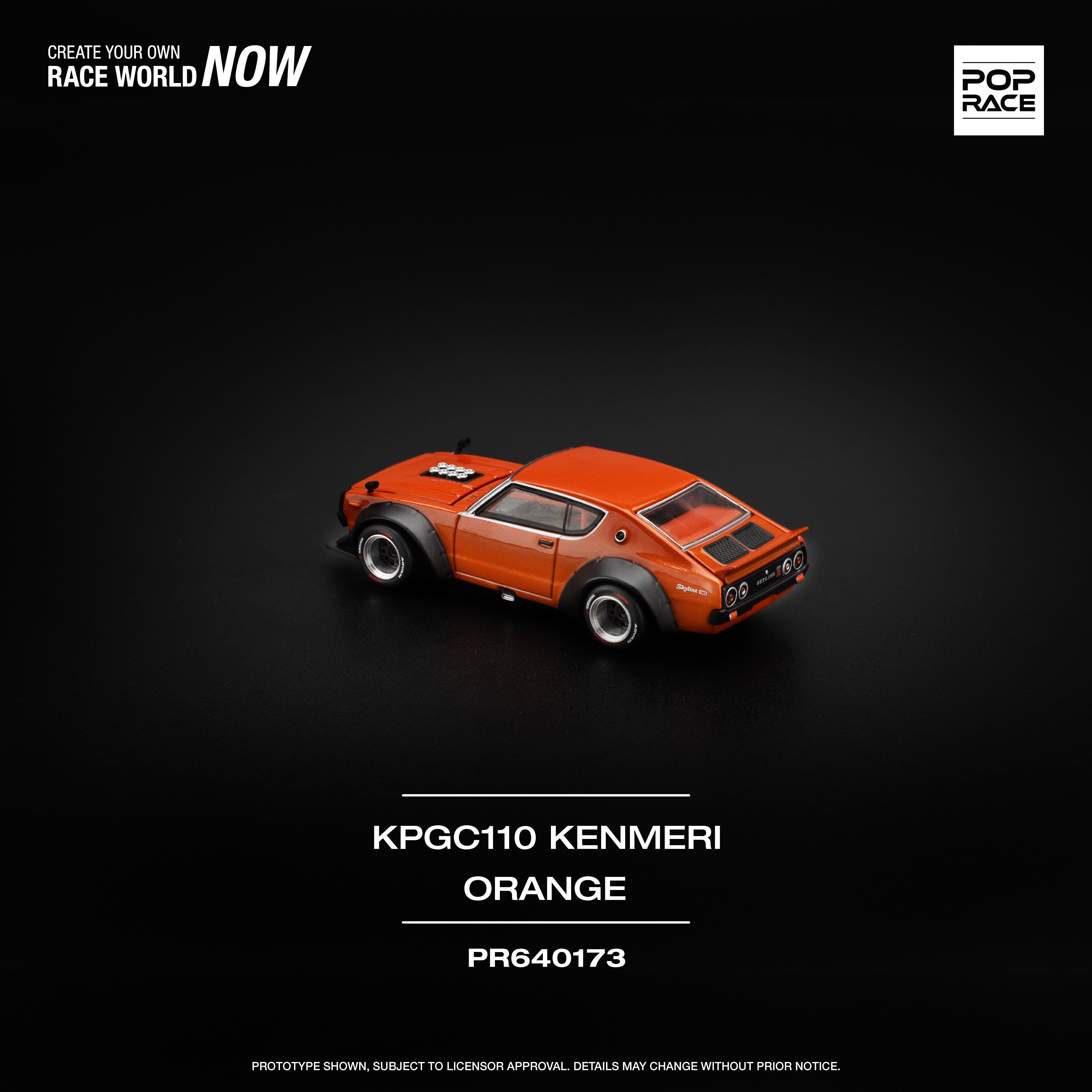 Skyline GT-R V8 Drift Kenmeri Orange 1/64 Pop Race – Hanz Driven