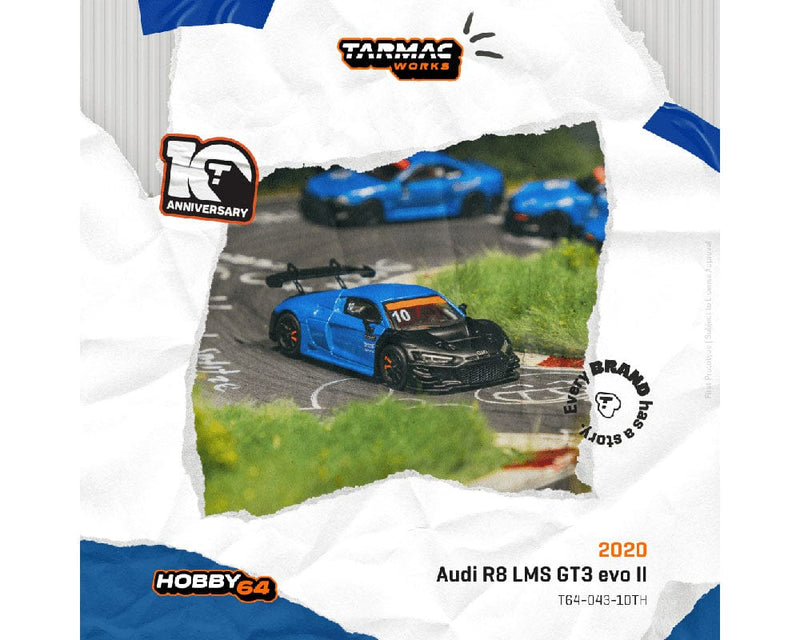 Audi R8 LMS GT3 evo II 10th Anniversary Limited Edition Tarmac Works 1/64 T64-043-10TH