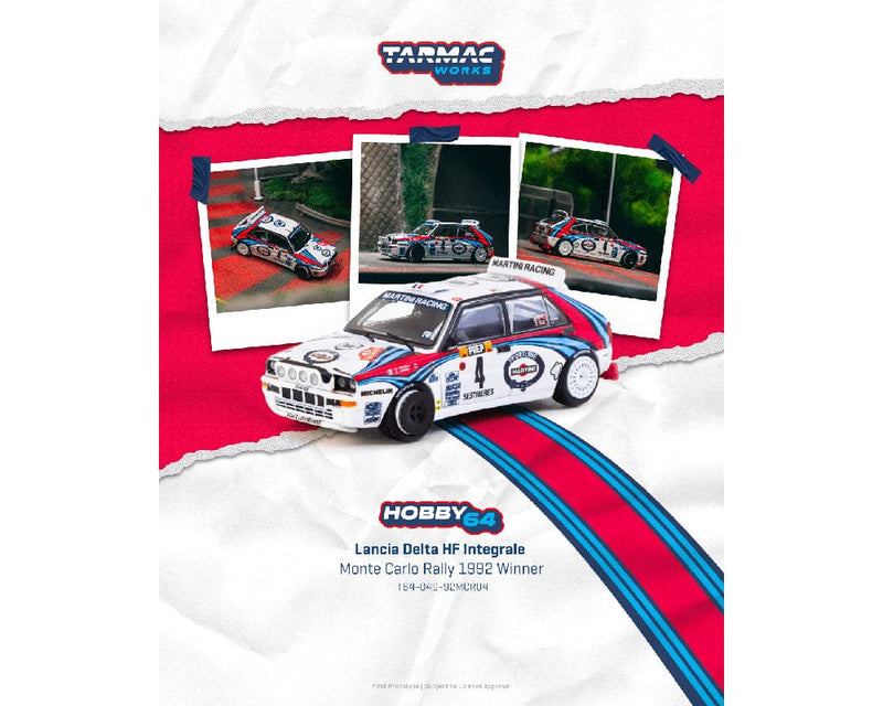 Lancia Delta HF Integrale Monte Carlo Rally 1992 Winner Didier Auriol Bernard Occelli Hobby64 Tarmac Works T64-049-92MCR04
