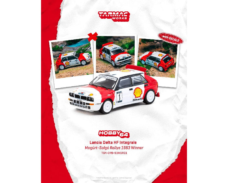 (Pre-order) Lancia Delta HF Integrale Mogürt-Salgó Rallye 1993 Winner László Sen Ranga Ernő Büki Hobby64 T64-049-93MSR01