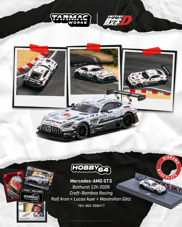 (PRE-ORDER) Mercedes-AMG GT3 Bathurst 12h 2026 Craft-Bamboo Racing Trading Cards Combo Tarmac Works 1/64 T64-062-26BH77
