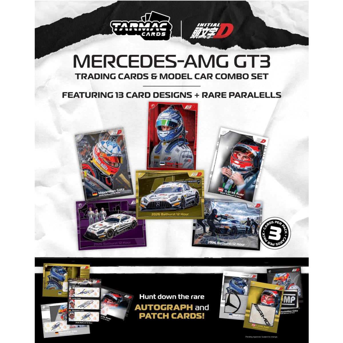 (PRE-ORDER) Mercedes-AMG GT3 Bathurst 12h 2026 Craft-Bamboo Racing Trading Cards Combo Tarmac Works 1/64 T64-062-26BH77