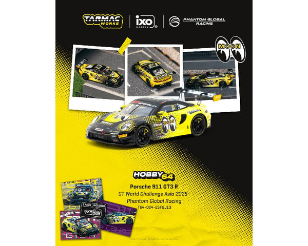Porsche 911 GT3 R GT World Challenge Asia 2025 Phantom Global Racing Sun Jingzu Adderly Fong With Trading Card Pack Hobby64 Tarmac Works