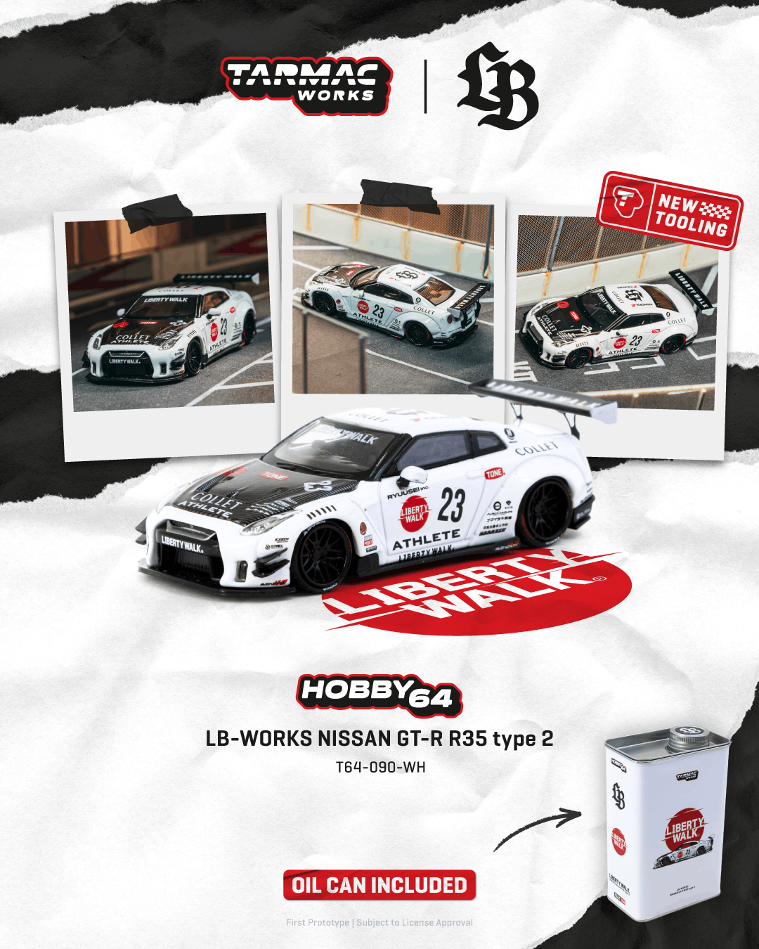 Pre-order) Nissan Skyline GT-R R35 type 2 White LB-WORKS with