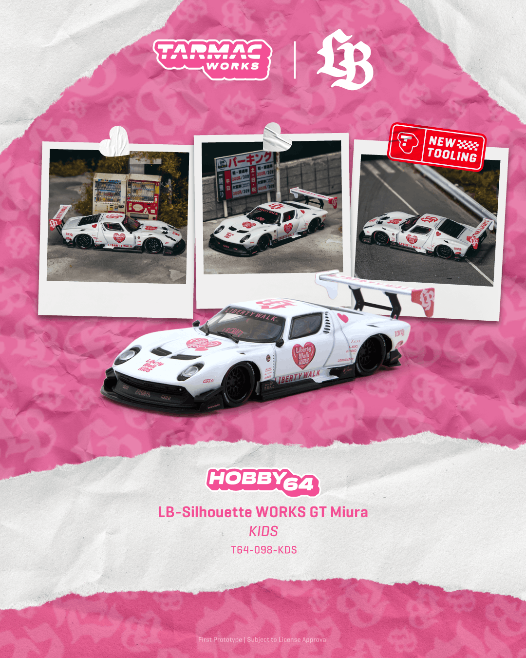 (PRE-ORDER) Lamborghini LB-Silhouette Works GT Miura KIDS Tarmac Works 1/64 T64-098-KDS