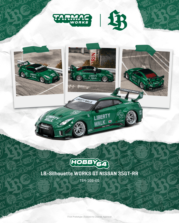(PRE-ORDER) Nissan LB-Silhouette Works GT 35GT-RR Emerald Green Tarmac Works 1/64 T64-105-EG