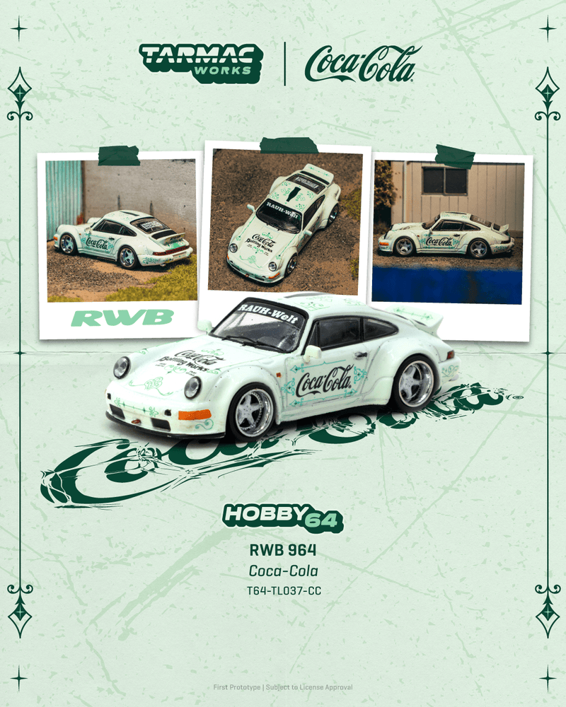 (Pre-order) Porsche 911 964 RWB Coca-Cola Tarmac Works 1:64 T64-TL037-CC