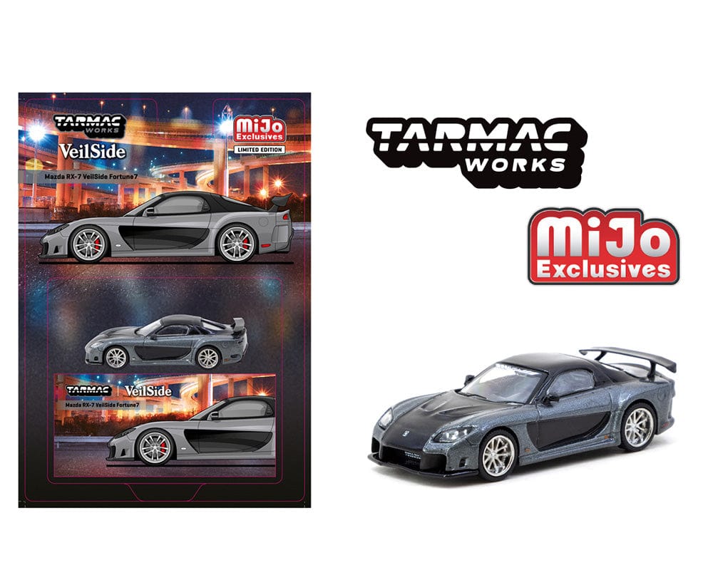 Mazda RX-7 VeilSide Fortune7 Grey metallic Black Tarmac Works 1/64