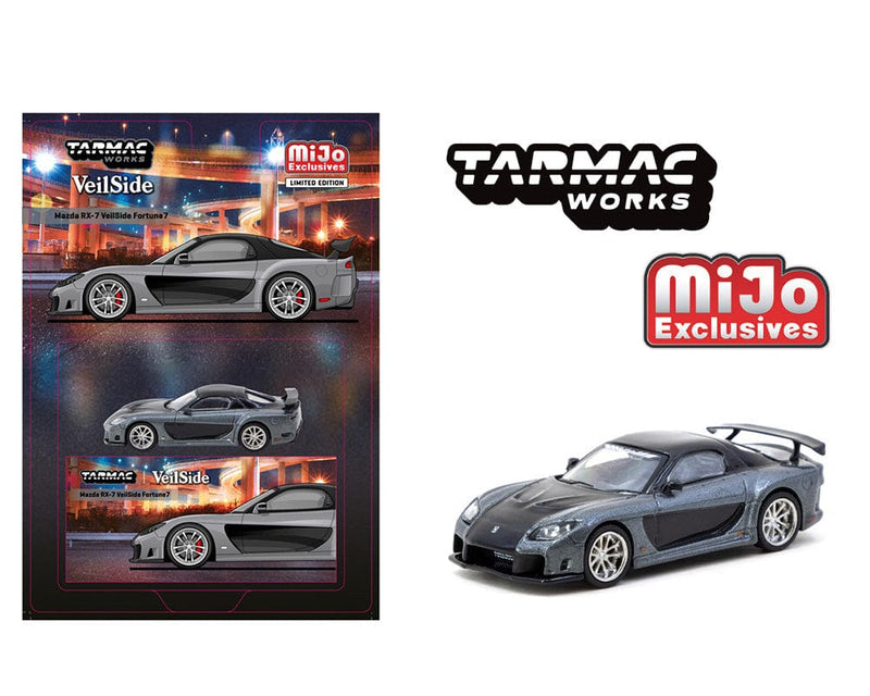 Mazda RX-7 VeilSide Fortune7 Grey metallic Black Tarmac Works 1/64 T64G-075-GY