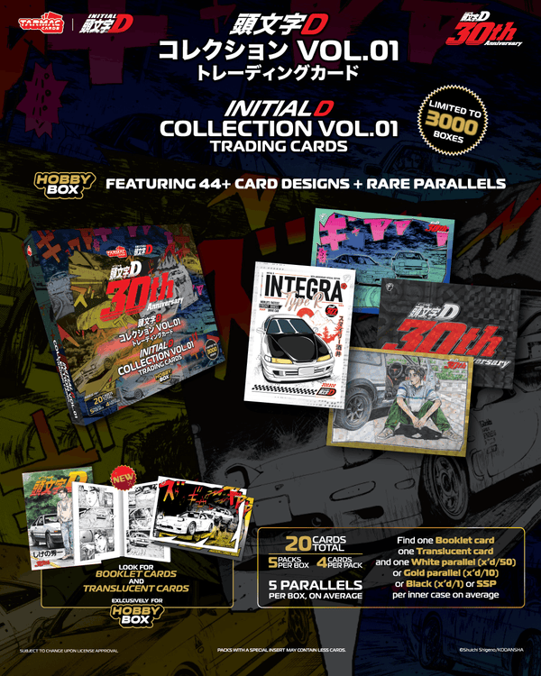 Tarmac Cards Initial D Collection Vol.01 30th Anniversary - Hobby BOX with 5 packs TC-IDC-H01