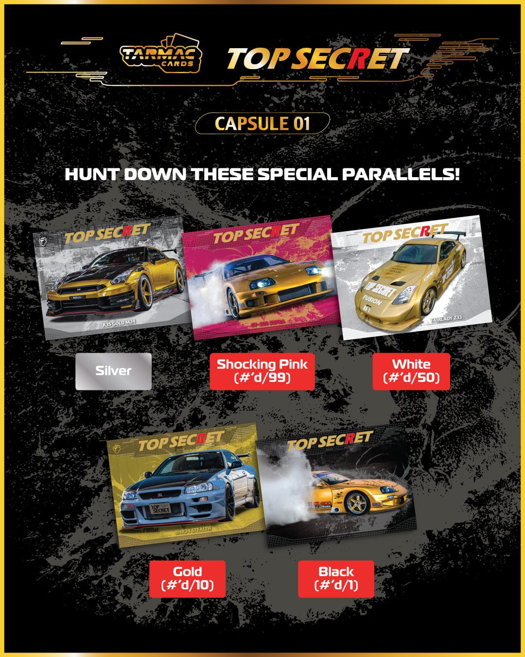 Tarmac Cards Top Secret Capsule 01 - Individual Pack with 4 cards