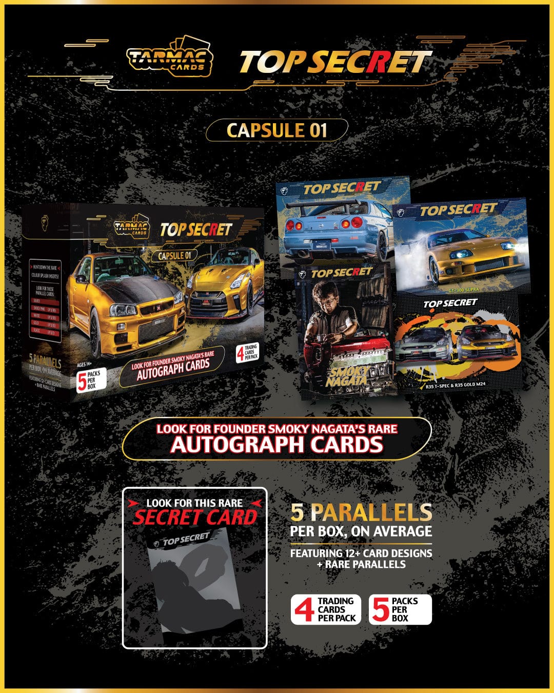 Tarmac Cards Top Secret Capsule 01 - BOX with 5 packs – Hanz Driven